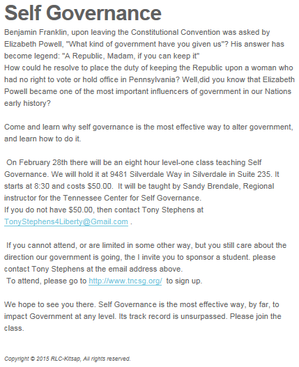 RLC Self-Governance Mar 2015